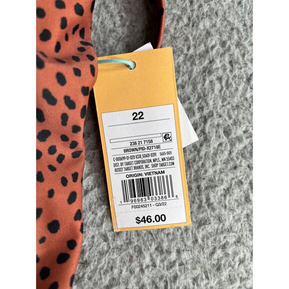 Kona Sol Swimsuit Womens Size 22 Brown Polka Dots Adjust Straps One Piece NWT - Picture 3 of 11